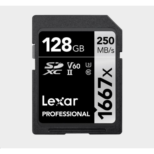 Lexar SDXC Pro 1667X UHS-II U3 R250/W120 (V60) 128G Lexar SDXC Pro 1667X UHS-II U3 R250/W120 (V60) 128G