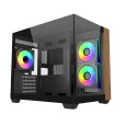 Cooler Master case Elite 481 Wood, ATX, Průhledná bočnice, 3x 120mm ARGB Fan, Černá