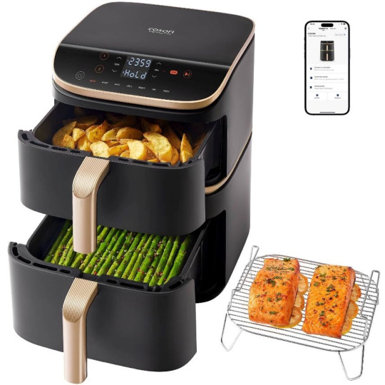 BAZAR - Cosori Turbo Tower Pro chytrá horkovzdušná fritéza 10,8l tm.šedá / pošk. obal