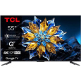 TCL C655 55" TV, 4K Ultra HD, QLED, Google TV, HDR, Bluetooth, WiFi, reproduktory ONKYO 2.1 se subwooferem