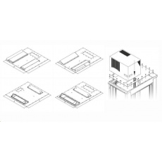 Montážna redukcia TRITON pre klimatizáciu X1 a X2 pre skrinku s hĺbkou 800 x 800 mm, čierna