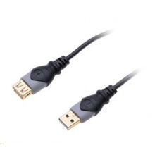 Kábel USB CONNECT IT Wirez HQ 2.0 A-A predĺženie 1,8 m, tienené, pozlátené konektory