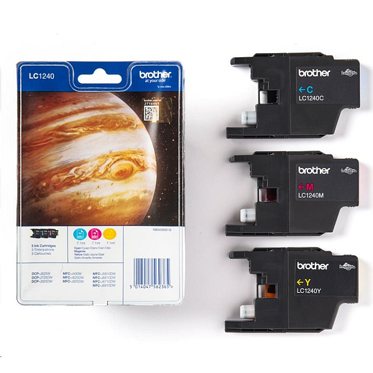 Atrament BROTHER INK LC-1240RB azúrový/fialový/žltý pre MFC-J6910DW