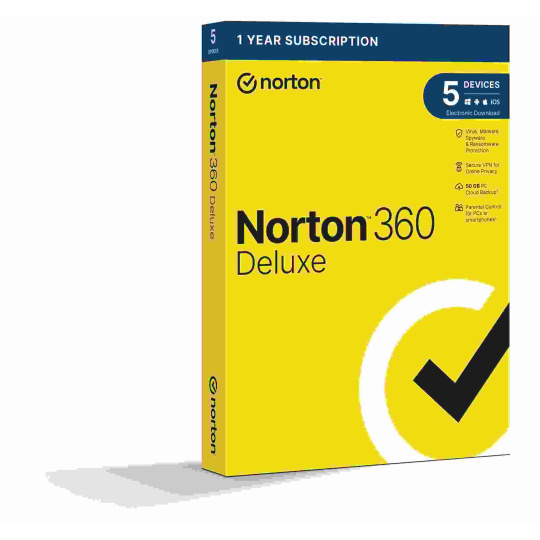 NORTON 360 DELUXE 50 GB + VPN 1 používateľ pre 5 zariadení na 1 rok - BOX