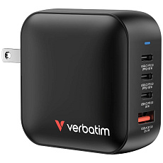 VERBATIM GaN Nabíječka Mini GaN 100W, 3xUSB-C, 1x USB-A, černá VERBATIM GaN Nabíječka Mini GaN 100W, 3xUSB-C, 1x USB-A, černá
