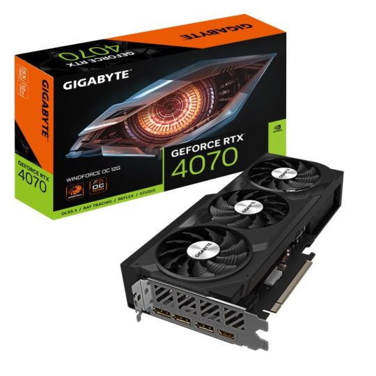 BAZAR - GIGABYTE VGA NVIDIA GeForce RTX 4070 WINDFORCE OC 12G, RTX 4070, 12GB GDDR6X, 3xDP, 1xHDMI - Po opravě (Náhradní