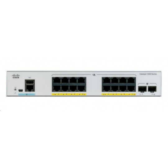 Cisco Catalyst C1000-16P-E-2G-L, 16x10/100/1000, 2xSFP, PoE - REFRESH