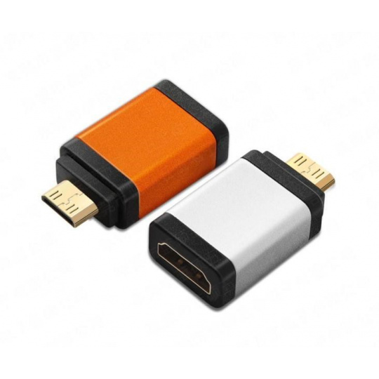 Adaptér PremiumCord HDMI A - mini HDMI C (F/M), oranžový