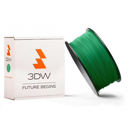 3DW - PLA  filament pre 3D tlačiarne, priemer struny 1,75mm, farba zelená, váha 0,5kg, teplota tisku 190-210°C