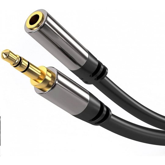 Predlžovací kábel PREMIUMCORD, Jack 3.5 mm - Jack 3.5mm M/F 3m