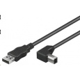 Kábel USB PREMIUMCORD 2.0 Konektor A-B 5m - ohnutý konektor B 90°