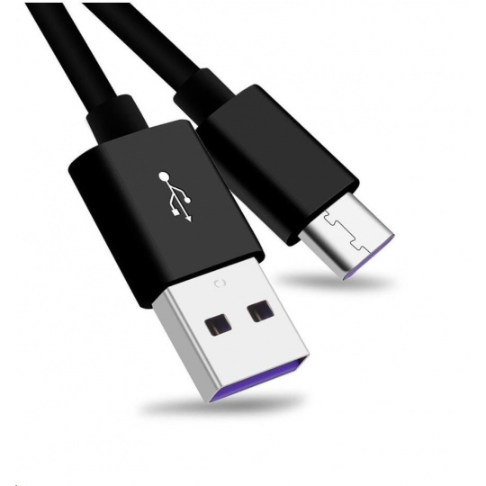 Kábel USB PREMIUMCORD 3.1 C/M - USB 2.0 A/M, super rýchle nabíjanie 5A, čierna, 1m