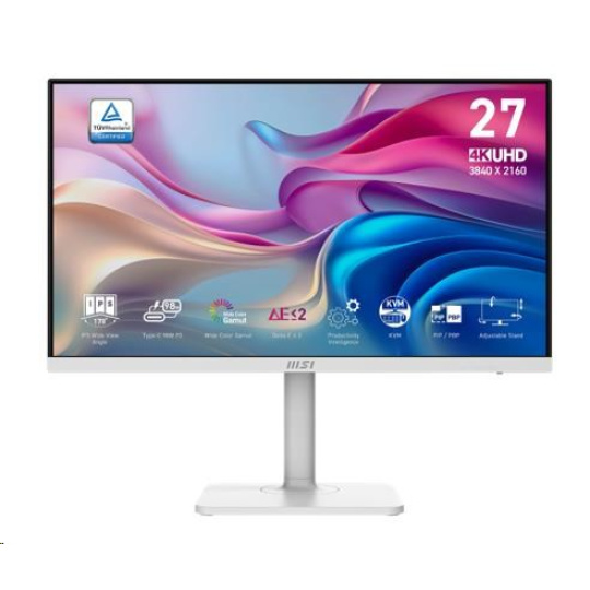 MSI LCD Modern MD272UPHW, 27", 3840x2160, IPS, 60Hz, 4ms, VESA 75x75, White MSI LCD Modern MD272UPHW, 27", 3840x2160, IPS, 60Hz, 4ms, VESA 75x75, White