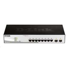 D-Link DGS-1210-10 10portový gigabitový prepínač Smart+, 8x GbE, 2x SFP, bez ventilátora