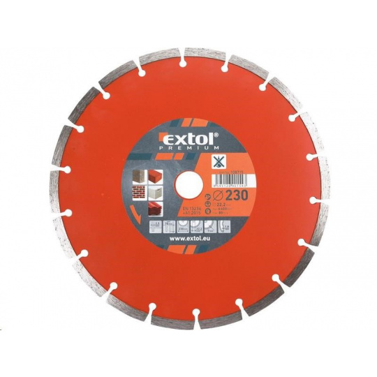 Extol Premium (108715) kotouč diamantový řezný segmentový, 230x22,2mm, suché řezání