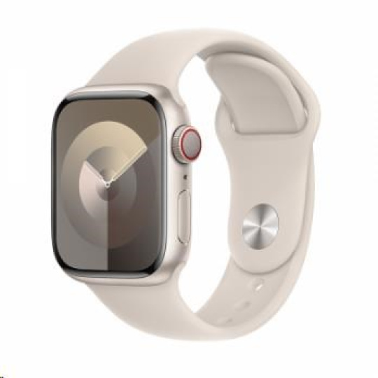 APPLE Watch Series 9 GPS + Cellular 41mm Starlight Aluminium Case with Starlight Sport Band - S/M