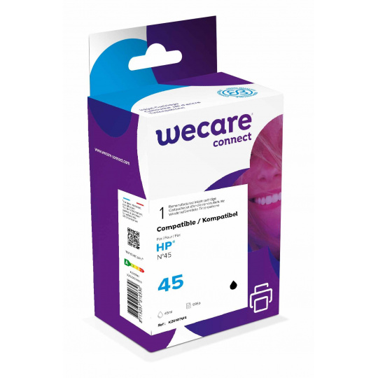 WECARE ARMOR kazeta pre HP DJ 710c, 720c, 722c, 815c, 850c, 9800, DesignJet 330 (51645AE), čierna/čierna, 45 ml, 995 str