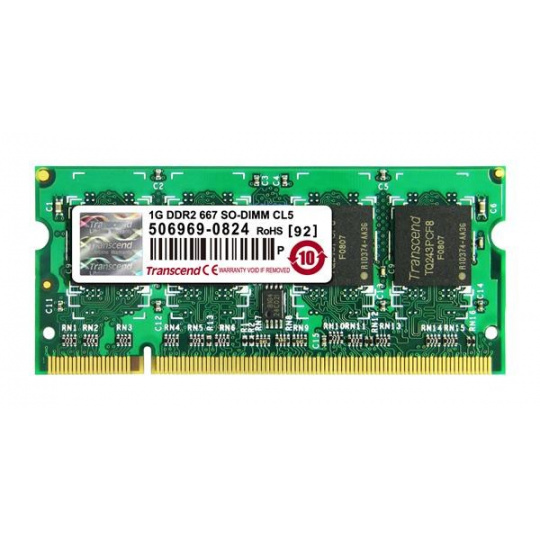 SODIMM DDR2 1GB 667MHz TRANSCEND JetRam™, 128Mx8 CL5