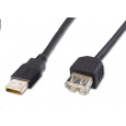 PREMIUMCORD USB 2.0 predlžovací kábel, A-A, 5 m čierny