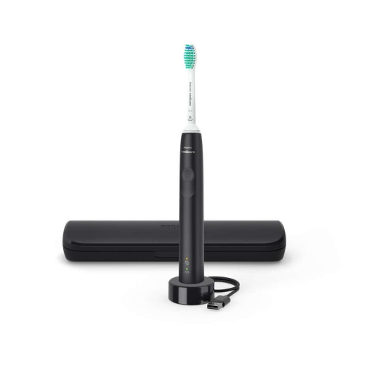 Philips HX3673/14 Sonicare 3100, zubní kartáček, pro dospělé, 31000 kmitů/min, časovač, tlakový senzor, pouzdro, černý Philips HX3673/14 Sonicare 3100, zubní kartáček, pro dospělé, 31000 kmitů/min, časovač, tlakový senzor, pouzdro, černý