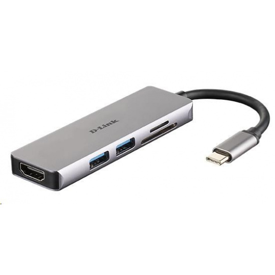 D-Link DUB-M530 rozbočovač 5 v 1 USB-C s rozhraním HDMI a čítačkou kariet SD/microSD