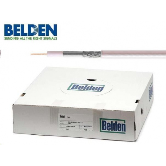 BELDEN H121 AL - koaxiální kabel, průměr 5mm, PVC, impedance 75 Ohm, bílý, 100m