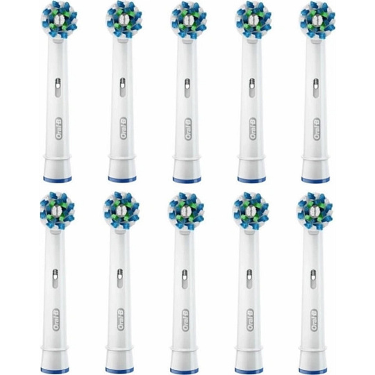 Oral-B Cross Action, náhradní hlavice 10 ks, bílé, oscilačně-rotační technologie, efektivní odstranění plaku