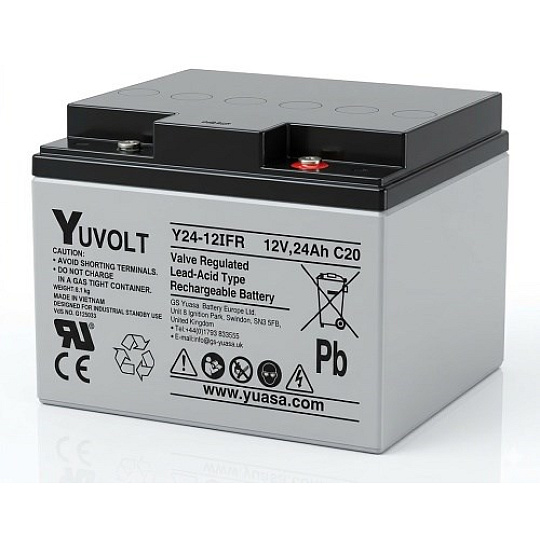 Baterie - YUVOLT Y24-12FR (12V; 24Ah; závit M5; životnost 3-5let)