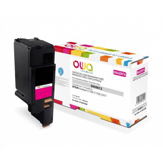 OWA Armor toner pre EPSON AL C1700, C1750, CX17, 1400 strán, C13S050612, červená/purpurová