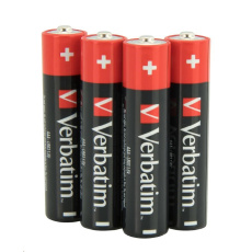 VERBATIM Alkalické baterie AAA, 4 Pack - Shrink, LR3 (balení 100pcs)