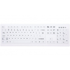 CHERRY klávesnice AK-C8100F-FU1-W/US, bezdrátová, USB, US, bílá, sanitarizovatelná