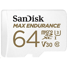 SanDisk MicroSDHC karta 64GB MAX Endurance + adaptér, 30,000 hodin