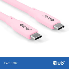 Club3D Kabel USB-C 4.0, 20Gbps, 4K60Hz, PD 240W, 2m, růžová