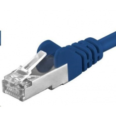 PREMIUMCORD Patch kábel CAT6a S-FTP, RJ45-RJ45, AWG 26/7 1m modrý