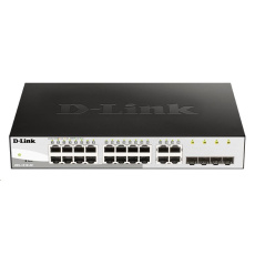 D-Link DGS-1210-20 20-portový gigabitový prepínač Smart+, 16x GbE, 4x RJ45/SFP, bez ventilátora