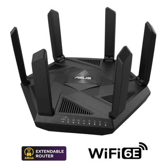 ASUS RT-AXE7800 (AXE7800) WiFi 6E Extendable Router, 2.5G port, AiMesh, 4G/5G Mobile Tethering