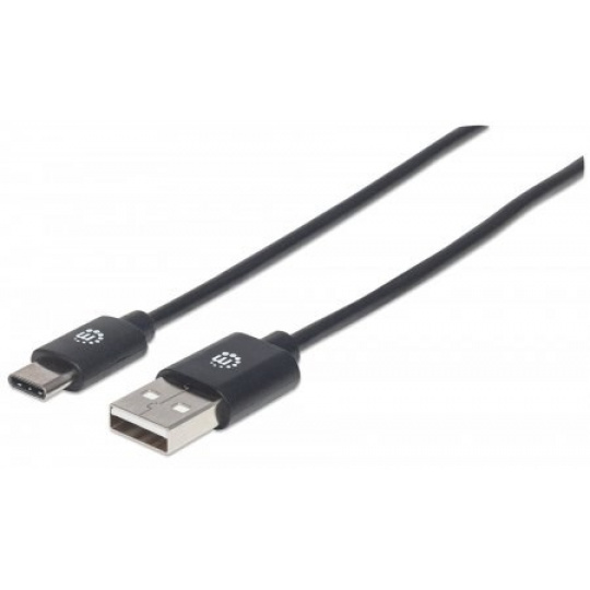 MANHATTAN kábel Hi-Speed USB-C, C Male / A Male, 2 m, čierny