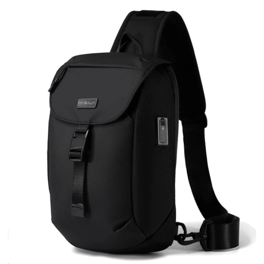 MYBALO ASTON Perfektní volba pro minimalisty s dobrým vkusem  6 ikon: - Nejtenčí batoh - Elegantní - Kapsa na notebook do 15,6" - Kapsa na tablet do 9" - Otevírání o 180 stupňů - USB a USB-C port - Drží tvar - Voděodolný - Skryté kapsy  Elegantní a minimalistický Jedná se o velmi elegantní a minimalistický batoh. S tímto parťákem neuděláte chybu při běžném nošení do města, ani na důležité schůzce.  Tenký batoh MYBALO Aston je batoh s vůbec nejmenší hloubkou z naší nabídky. Díky tomu působí elegantně a minimalisticky, ale i přesto se do něj vejdou všechny vaše nezbytnosti.  Kvalitní voděodolný materiál, dlouhá životnost Kvalitní umělá kůže zajišťuje trvanlivost a odolnost batohu proti vodě a opotřebení. MYBALO Aston tak bude vaším společníkem opravdu dlouho.  Drží tvar Batoh si zachovává svůj tvar také v případě, že jej budete mít úplně prázdný.  Vestavěný USB a USB-C port Nabíjejte svá elektronická zařízení kdekoli a kdykoli díky vestavěnému USB a USB-C portu.  Popruh k uchycení na kufr Cestujte pohodlně. Kdykoli chcete mít volná záda, jednoduše připevněte batoh na rukojeť svého kufru.  Pohodlné polstrování Užijte si komfortní nošení díky kvalitnímu a prodyšnému polstrování ramenních popruhů a zádové části.  Další praktické kapsy Zorganizujte si pohodlně a snadno své věci díky množství vychytaných kapes.  Skryté kapsy V zádové části a na ramenním popruhu najdete skryté kapsy pro bezpečné uložení cenností.  Vnitřní kapsy Vnitřní kapsy slouží pro snadnou organizaci všech vašich věcí.  Přední kapsa Přední kapsa je určena pro věci, které chcete mít rychle a snadno po ruce.  Parametry: - Rozměry: 46 x 30 x 9 cm - Objem: 11 l - Hmotnost: 1,19 kg - Kapsa na notebook: Ano (do vel. 15,6") - Kapsa na tablet: Ano (do vel. 9") - USB port: Ano - Voděodolnost: Ano - Hlavní materiál: Ekokůže + Polyester - Podšívka: Polyester - Barva: Černá