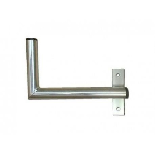 Držák antény na zeď u okna s pásem, pravé uchycení, galvanický zinek, délka 25cm, průměr 3,2cm