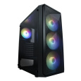 BAZAR - VeinX case ME19A Mid Tower, bez zdroje, 1x USB3.0, 1x USB2.0, 4x 120mm ARGB Fan, 1x ARGB Controller, černá - Poš