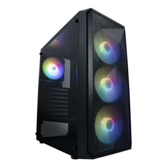 BAZAR - VeinX case ME19A Mid Tower, bez zdroje, 1x USB3.0, 1x USB2.0, 4x 120mm ARGB Fan, 1x ARGB Controller, černá - Poš