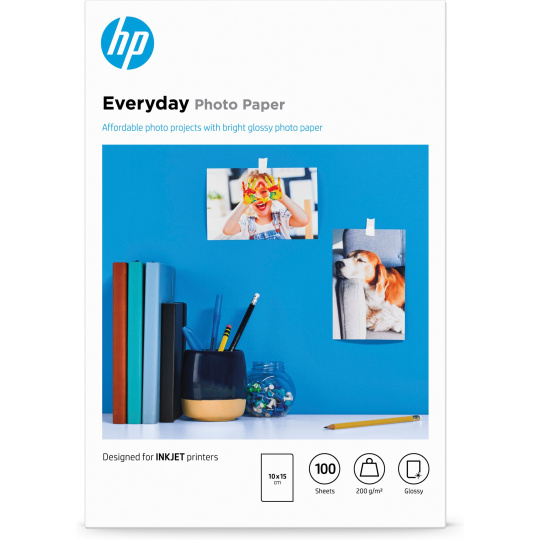 HP Everyday Glossy Photo Paper-100 sht/10 x 15 cm, 200 g/m2, CR757A