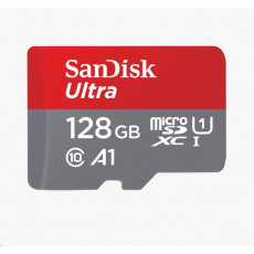 Karta SanDisk MicroSDXC 128 GB Ultra (100 MB/s, Class 10, Android) + adaptér