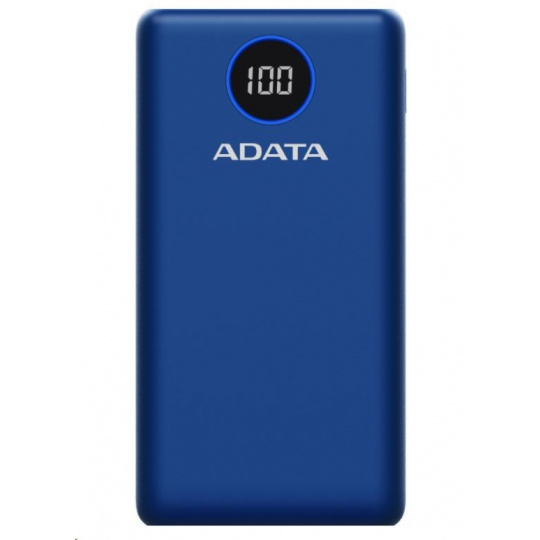 ADATA PowerBank P20000QCD - externá batéria pre mobilný telefón/tablet 20000mAh, 2,1A, modrá (74Wh)