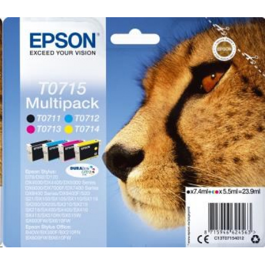 Atrament EPSON Multipack 4-farebný atrament T0715 DURABrite Ultra