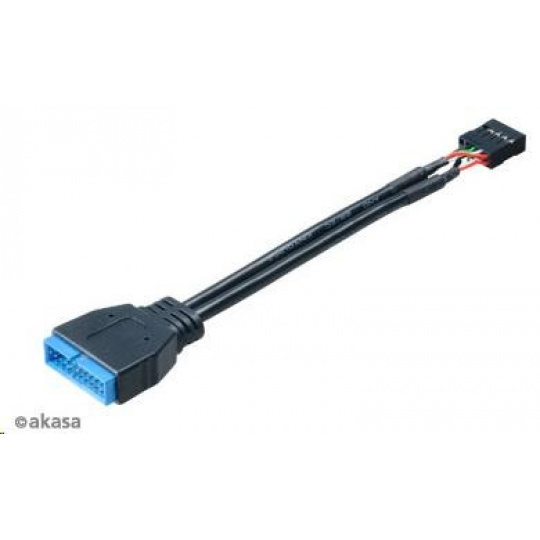 Kábel AKASA redukcia interného USB 3.0 (19-pinový) na interný USB 2.0 (9-pin), 10 cm