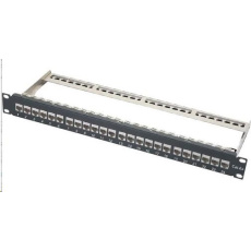 XtendLan Patch panel, 19'', 24 portů, vyjmutelné keystone, Cat6a, stíněný XtendLan Patch panel, 19'', 24 portů, vyjmutelné keystone, Cat6a, stíněný