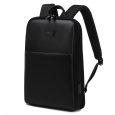 MYBALO ASTON Perfektní volba pro minimalisty s dobrým vkusem  6 ikon: - Nejtenčí batoh - Elegantní - Kapsa na notebook do 15,6" - Kapsa na tablet do 9" - Otevírání o 180 stupňů - USB a USB-C port - Drží tvar - Voděodolný - Skryté kapsy  Elegantní a minimalistický Jedná se o velmi elegantní a minimalistický batoh. S tímto parťákem neuděláte chybu při běžném nošení do města, ani na důležité schůzce.  Tenký batoh MYBALO Aston je batoh s vůbec nejmenší hloubkou z naší nabídky. Díky tomu působí elegantně a minimalisticky, ale i přesto se do něj vejdou všechny vaše nezbytnosti.  Kvalitní voděodolný materiál, dlouhá životnost Kvalitní umělá kůže zajišťuje trvanlivost a odolnost batohu proti vodě a opotřebení. MYBALO Aston tak bude vaším společníkem opravdu dlouho.  Drží tvar Batoh si zachovává svůj tvar také v případě, že jej budete mít úplně prázdný.  Vestavěný USB a USB-C port Nabíjejte svá elektronická zařízení kdekoli a kdykoli díky vestavěnému USB a USB-C portu.  Popruh k uchycení na kufr Cestujte pohodlně. Kdykoli chcete mít volná záda, jednoduše připevněte batoh na rukojeť svého kufru.  Pohodlné polstrování Užijte si komfortní nošení díky kvalitnímu a prodyšnému polstrování ramenních popruhů a zádové části.  Další praktické kapsy Zorganizujte si pohodlně a snadno své věci díky množství vychytaných kapes.  Skryté kapsy V zádové části a na ramenním popruhu najdete skryté kapsy pro bezpečné uložení cenností.  Vnitřní kapsy Vnitřní kapsy slouží pro snadnou organizaci všech vašich věcí.  Přední kapsa Přední kapsa je určena pro věci, které chcete mít rychle a snadno po ruce.  Parametry: - Rozměry: 46 x 30 x 9 cm - Objem: 11 l - Hmotnost: 1,19 kg - Kapsa na notebook: Ano (do vel. 15,6") - Kapsa na tablet: Ano (do vel. 9") - USB port: Ano - Voděodolnost: Ano - Hlavní materiál: Ekokůže + Polyester - Podšívka: Polyester - Barva: Černá