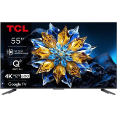 TCL C655 55" TV, 4K Ultra HD, QLED, Google TV, HDR, Bluetooth, WiFi, reproduktory ONKYO 2.1 se subwooferem