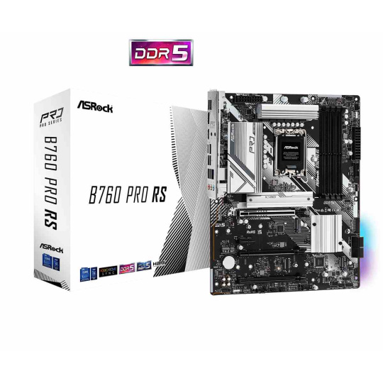 ASRock MB Sc LGA1700 B760 PRO RS, Intel B760, 4xDDR5, 1xDP, 1xHDMI